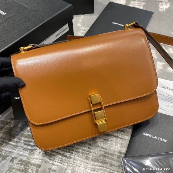 Tony Luxuries IN LEATHER YSL LOULOU CARRE SMOOTH SATCHEL 0726